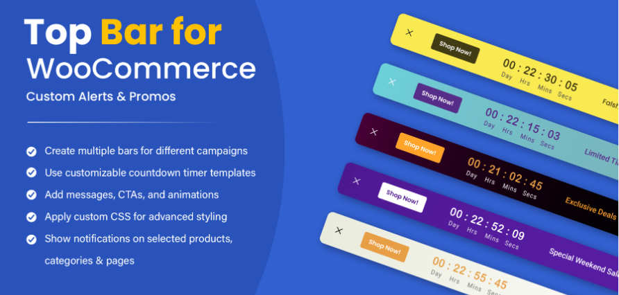 Top Bar for WooCommerce v1.5.2 顶部通知栏插件 - 图片1 Top Bar for WooCommerce v1.5.2 顶部通知栏插件 - 图片1