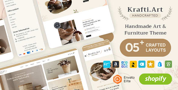 Shopify主题KraftiArt_创意家居与手工艺品电商模板 Shopify主题KraftiArt_创意家居与手工艺品电商模板