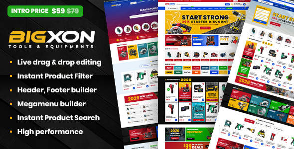 WordPress主题Bigxon 1.1 工具设备与五金商城模板 - 图片1 WordPress主题Bigxon 1.1 工具设备与五金商城模板 - 图片1