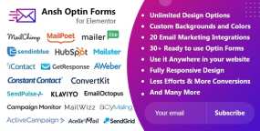 Optin表单邮件营销Elementor扩展组件Ansh 2.0.0