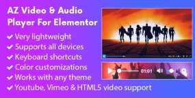 AZ Video and Audio Player媒体播放器元素Elementor组件V2.0.0
