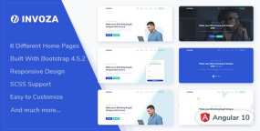 【Invoza v1.0】多用途Angular＆Bootstrap 4落地页Angular 10模板