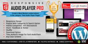 WordPress插件Rhap PRO v3.0：响应式HTML5音频播放器WordPress插件