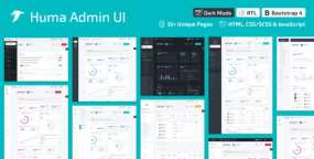Huma Admin Dashboard PRO v2.0.0 – Bootstrap 4管理面板仪表盘HTML5模版
