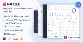 Angular 10管理和仪表板模板Nazox v1.0