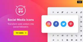 Social Media Icons v1.7.1：社交图标WordPress插件