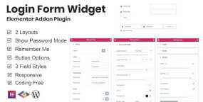 Login Form Widget v1.0.2：登录表单小工具Elementor扩展组件