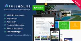 WordPress主题FullHouse v1.8.3：响应式房地产商网站WordPress主题