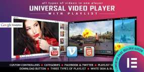 Universal Video Player油管视频播放器元素Elementor组件V1.2