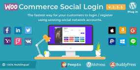 WooCommerce Social Login汉化版v2.8.6_社交账号注册插件