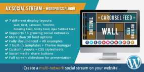 AX Social Stream 3.9.14 社交媒体流整合WordPress插件