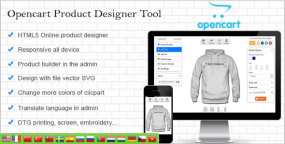 定制产品前端设计器Opencart插件Custom Product Designer v4.4.1