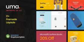 Shopify主题uma v1.0：极简干净多用途Shopify主题