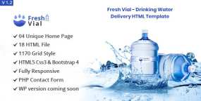 HTML模板Fresh Vial 1.0：桶装饮用水服务企业BootStrap 4模板