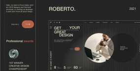 HTML模板Robert 1.0：单页水平式个人简历/个人名片HTML5模板
