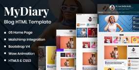 HTML模板MyDiary 1.0：新闻杂志和个人博客HTML5模板