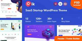 WordPress主题Qik 1.0.3 软件SaaS项目和IT服务WP主题