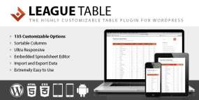 [2.16]League Table可排序电子表格生成器WordPress插件_破解免激活版