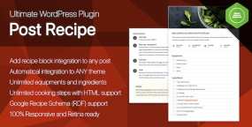 Ultimate Post Recipe v1.0.0：烹饪食谱生成器WordPress插件