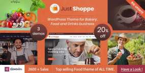 Justshoppe v13.1：蛋糕面包烘培店WordPress主题