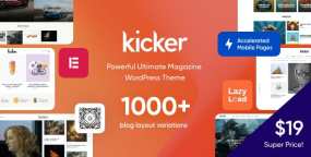 Kicker(v2.2)多用途博客杂志网站模板WordPress主题