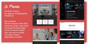 WordPress主题La Puerta 1.0.2 Nulled 摄影师代理机构作品展示WP主题