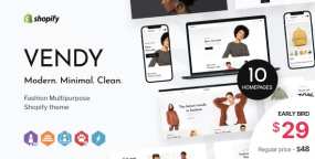 Shopify 主题Vendy 1.1 极简风格外贸服饰Shopify主题