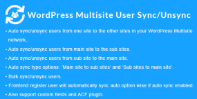 WordPress插件MUserSync破解版 2.1.3 多站点网络用户同步/解同步WP插件