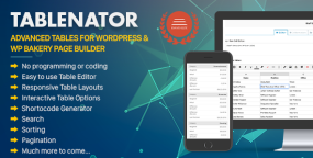 Tablenator零编码响应式表格构建器WordPress插件V2.1.9.3