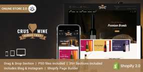 Shopify主题Cruswine 2.0.0 葡萄酒白兰地外贸电商Shopify主题