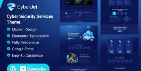 网络安全服务商网站Elementor模板套件Cyber​​Jet 1.3.2