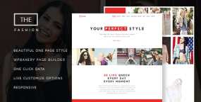 WordPress主题NRG Fashion 1.4.5 模特经纪公司和时装品牌单页WP主题 带XML导入数据