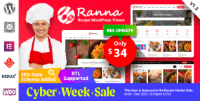 WordPress主题Ranna 1.4.2 美食烹饪食谱配方博客网站WP主题
