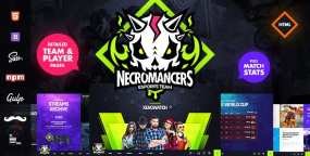 电子游戏竞技比赛游戏主播网站HTML模板Necromancers v1.5.1