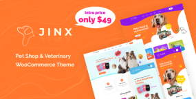 Jinx(v1.0.8)宠物用品兽医服务店网站模板WordPress主题