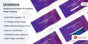 Angular模版Dorsin 2.0 响应式企业业务展示推广落地页面Angular 10模版