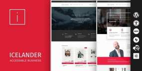 Icelander(v1.7.5)快速响应企业业务案例网站模板WordPress主题
