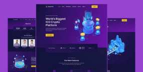 Smart ICO比特币加密货币交易网站Elementor模板包