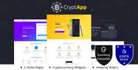 CryptApp加密货币交易所应用APP推介落地页WordPress主题