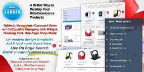 WooTabbed Pro选项卡式产品分类列表WooCommerce插件