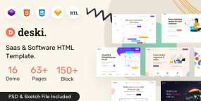 Deski初创企业项目推介和SAAS服务推广网站HTML5模板V2.8.6