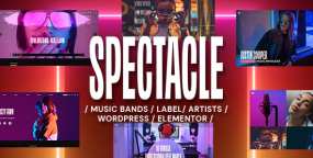 Spectakle破解版(v1.4.50)音乐乐队唱片公司网站模板WordPress主题