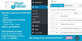 WP Sheet Editor组件WooCommerce Orders破解版V1.3.9 批量订单管理电子表格插件