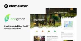 Ecogreen环境保护非盈利组织机构网站Elementor模板