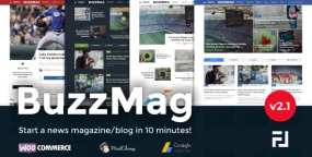 WordPress主题BuzzMag 2.1 高流量高性能新闻杂志和评论网站模板