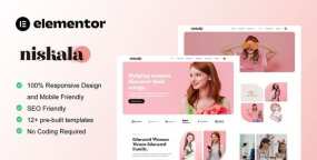 Niskala女性商业元素网站Elementor模板包V1.0