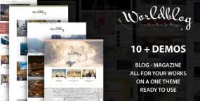 WordPress主题Worldblog 1.0 含10组演示杂志社和博客网站模板
