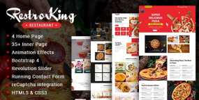 RestroKing蛋糕披萨和面包店HTML5网站模板V1.1