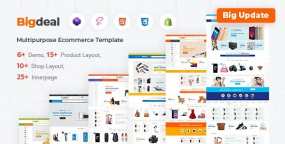 Bigdeal含6组演示电子商务HTML5网站模板V2.2 含后台模板