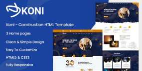 Koni含3首页工厂制造业和建筑企业网站HTML5模板1.1